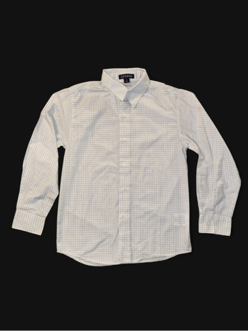 George Kids  Blue and White Checked Dress Shirt